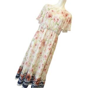Lanvin en Bleu Floral Maxi Dress Size French 38 (6) NWT